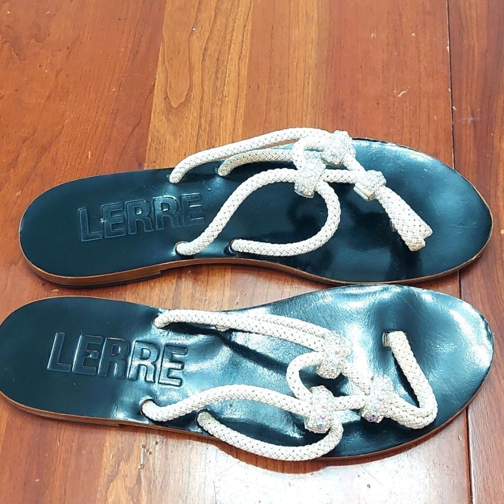 Lerre Rope Crystal Bling Rhinestone Sandals Sz 39/9